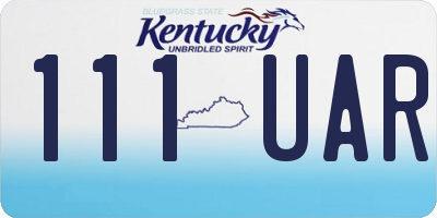 KY license plate 111UAR