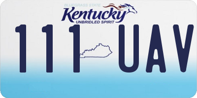 KY license plate 111UAV