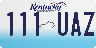 KY license plate 111UAZ