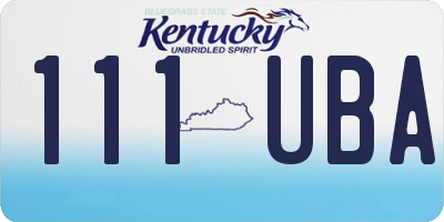 KY license plate 111UBA