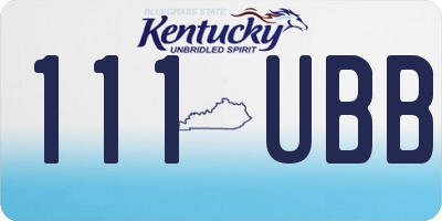 KY license plate 111UBB