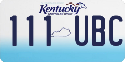 KY license plate 111UBC