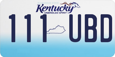 KY license plate 111UBD