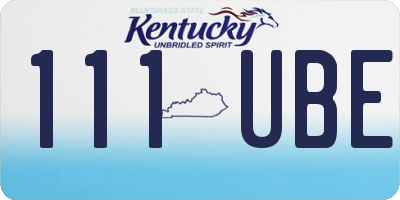KY license plate 111UBE