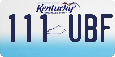 KY license plate 111UBF