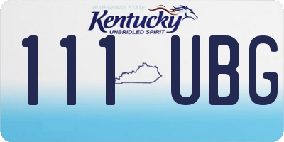 KY license plate 111UBG