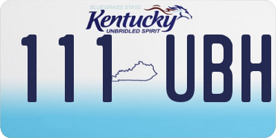 KY license plate 111UBH