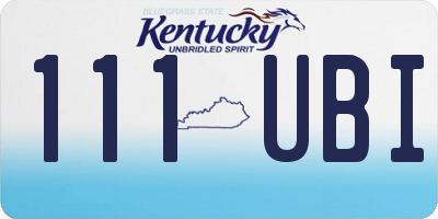 KY license plate 111UBI