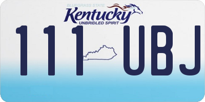 KY license plate 111UBJ