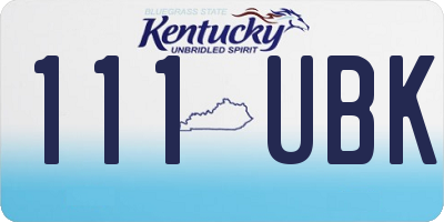 KY license plate 111UBK