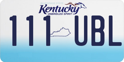 KY license plate 111UBL