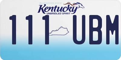KY license plate 111UBM