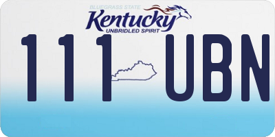 KY license plate 111UBN