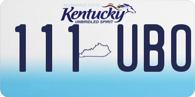 KY license plate 111UBO