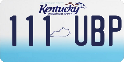 KY license plate 111UBP