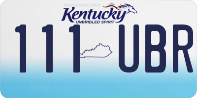 KY license plate 111UBR