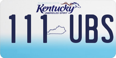 KY license plate 111UBS