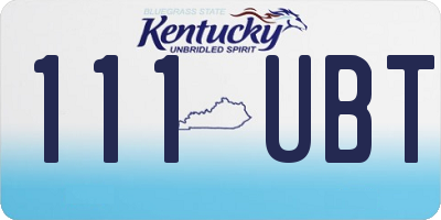 KY license plate 111UBT