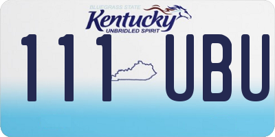KY license plate 111UBU