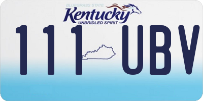 KY license plate 111UBV
