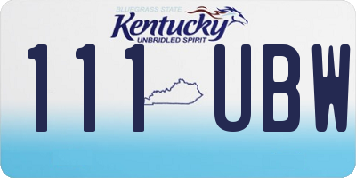 KY license plate 111UBW