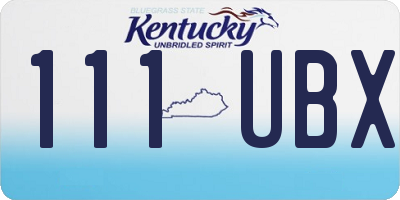 KY license plate 111UBX