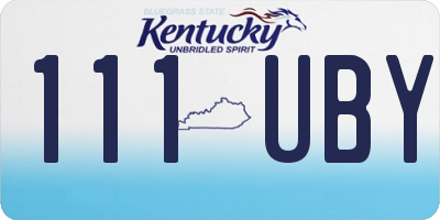 KY license plate 111UBY
