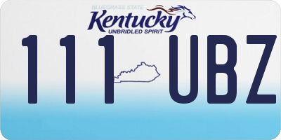 KY license plate 111UBZ