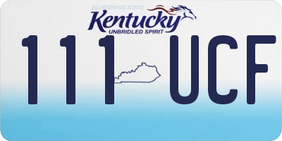 KY license plate 111UCF