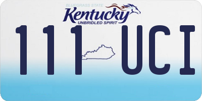 KY license plate 111UCI