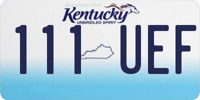 KY license plate 111UEF