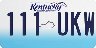 KY license plate 111UKW