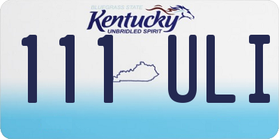 KY license plate 111ULI