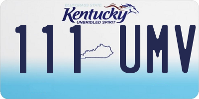 KY license plate 111UMV