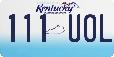 KY license plate 111UOL
