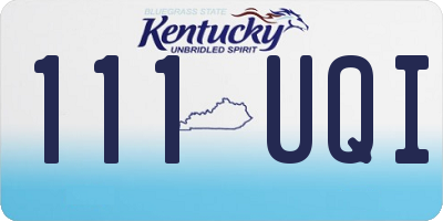 KY license plate 111UQI
