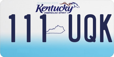 KY license plate 111UQK