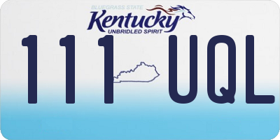 KY license plate 111UQL
