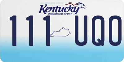 KY license plate 111UQO