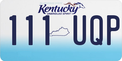 KY license plate 111UQP