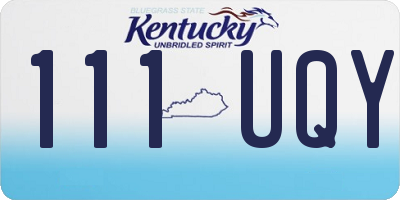 KY license plate 111UQY
