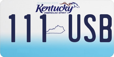 KY license plate 111USB