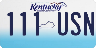 KY license plate 111USN
