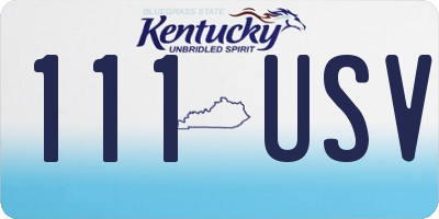 KY license plate 111USV