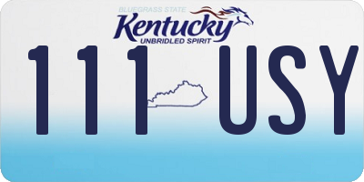 KY license plate 111USY