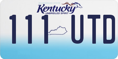 KY license plate 111UTD