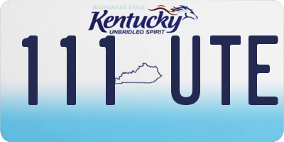 KY license plate 111UTE