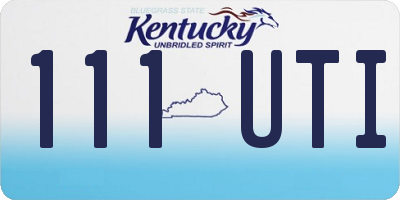 KY license plate 111UTI