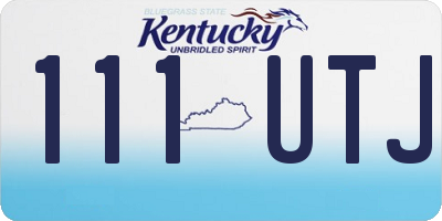 KY license plate 111UTJ