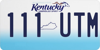 KY license plate 111UTM